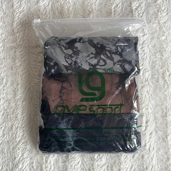 OVESPORT High Waisted Workout Shorts for Women - Brown/Grey/Black - Picture 2 of 5